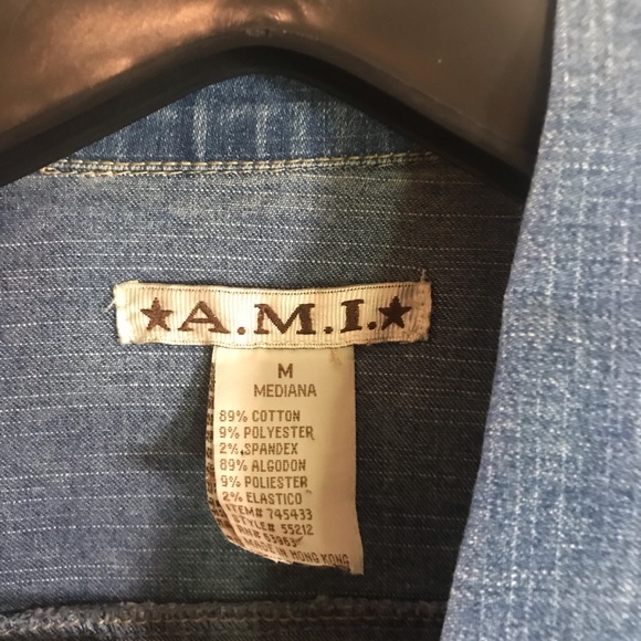 A.M. I. Vintage Denim Jacket size M Preowned - Picture 3 of 3